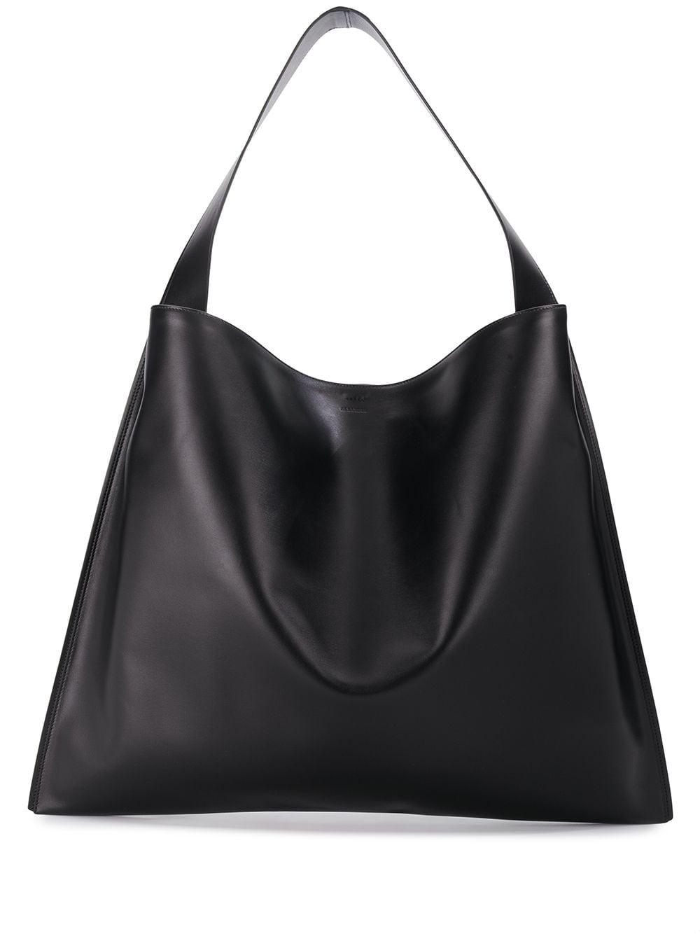 Jil Sander Leather Medium Border Tote Bag in Black - Lyst