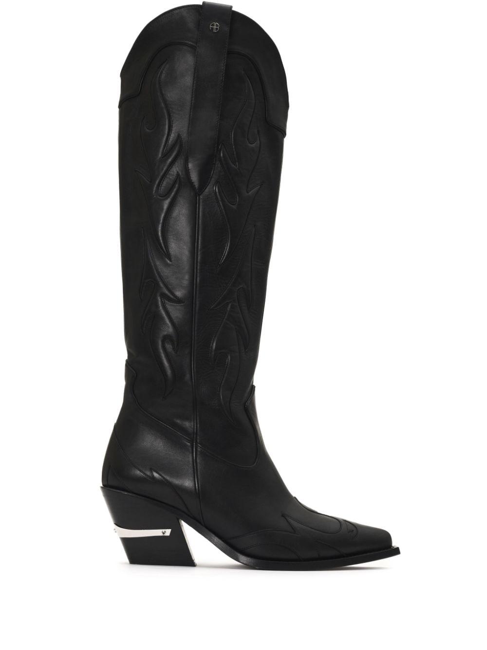 Anine Bing Tania Western Boots in Black | Lyst UK