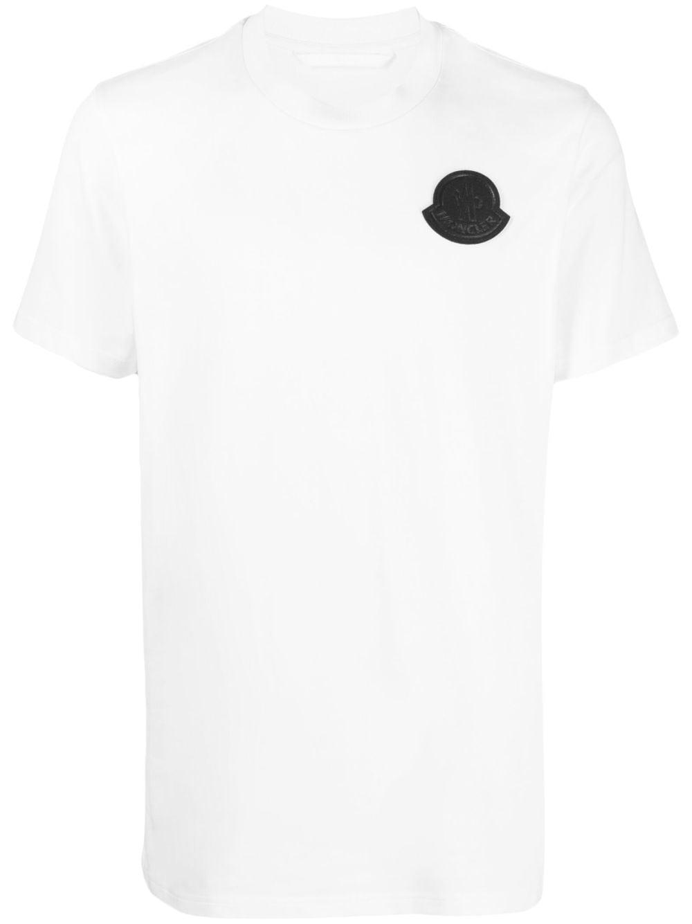 skrive konkurrence Slik Moncler Logo-appliqué Cotton T-shirt in White for Men | Lyst