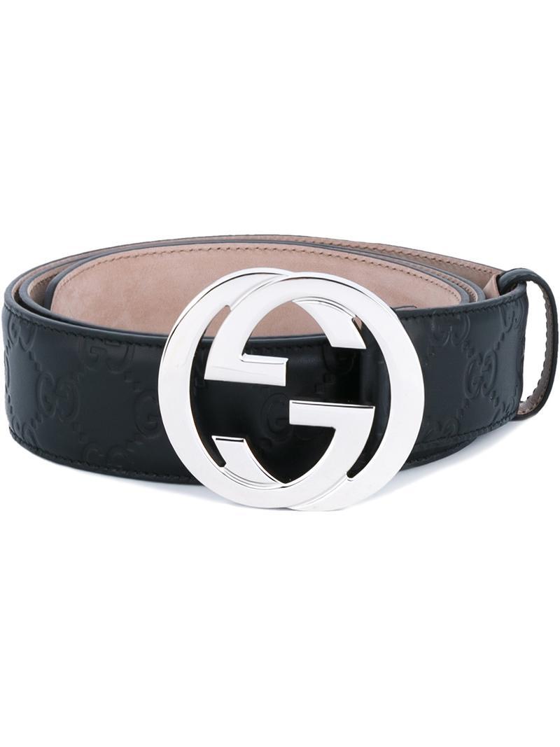 gucci black and silver belt