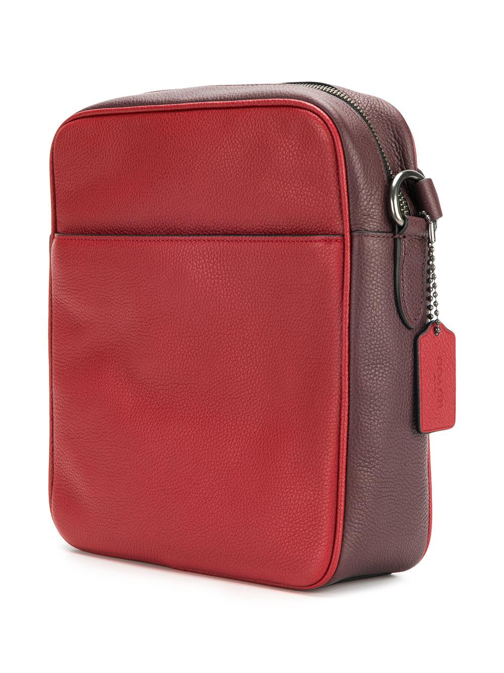 COACH Leather Classic Messenger Bag in Red for Men - Lyst