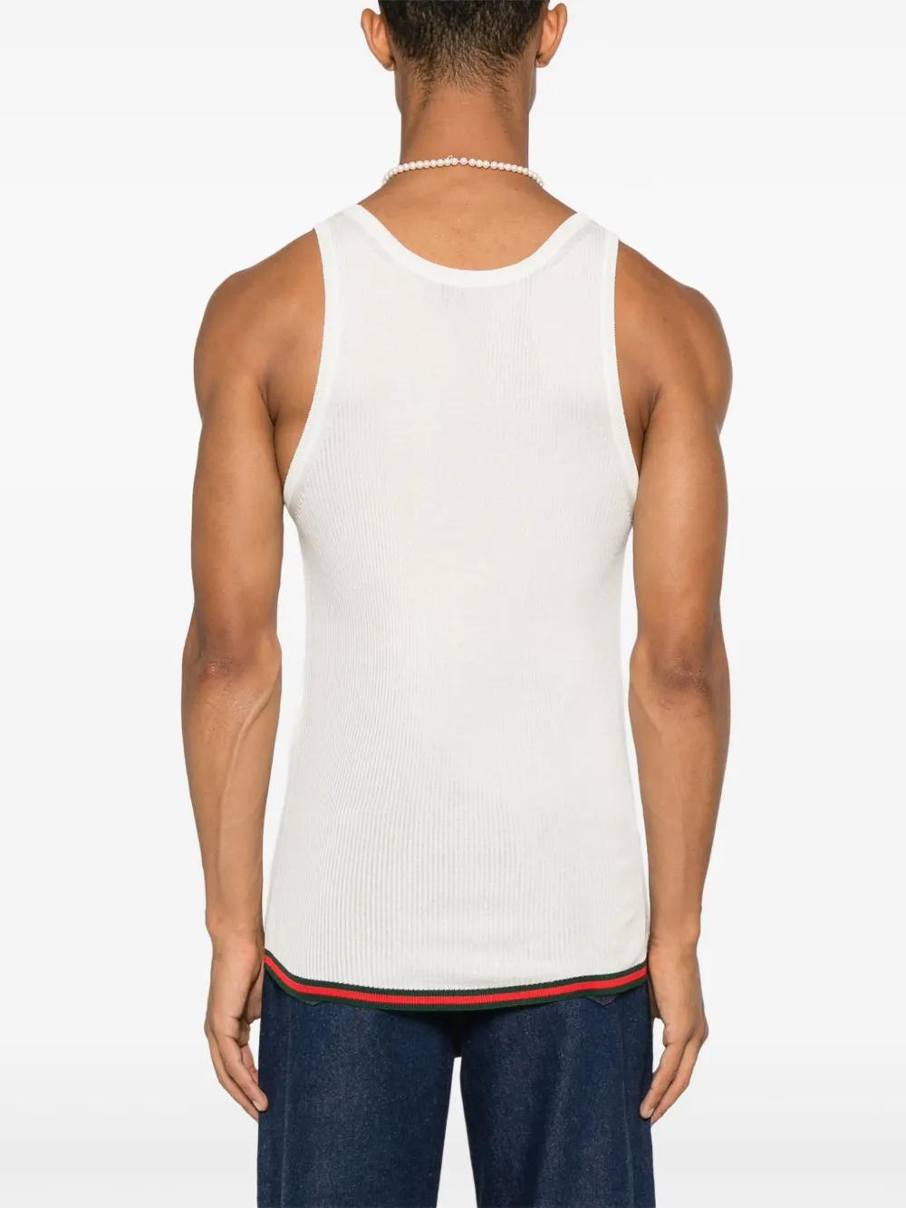Gucci Ribbed-Knit Silk Tank Top in White for Men | Lyst