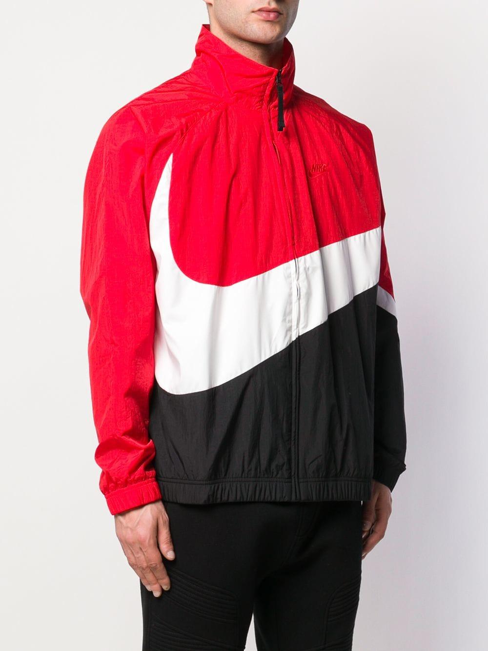 Nike Synthetic Large Swoosh Windbreaker Jacket in Red for Men | Lyst