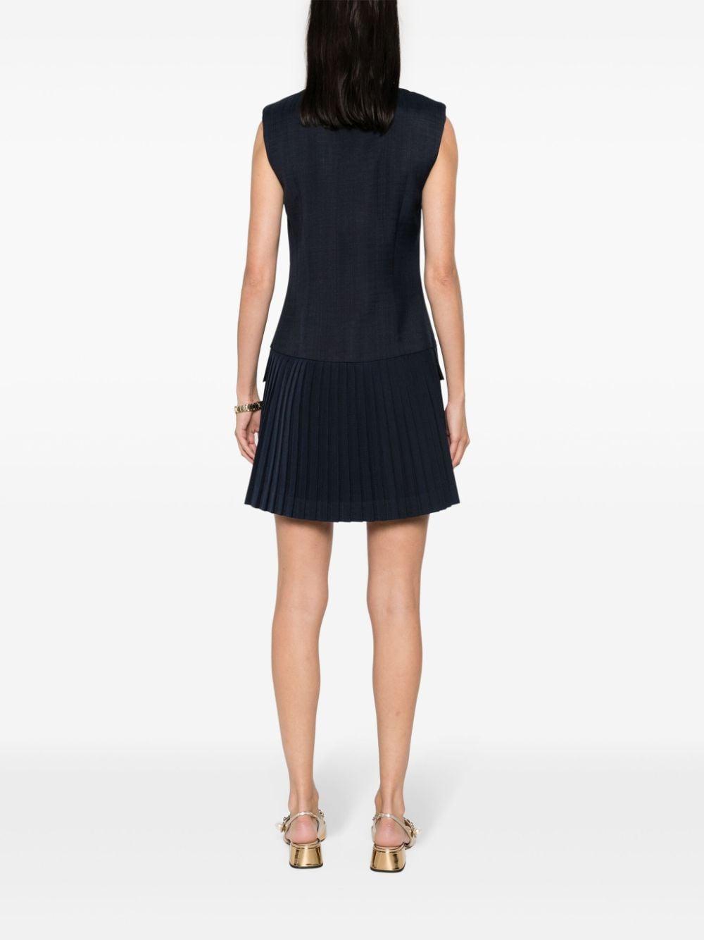 Sandro Pleated Vest Mini Dress in Blue Lyst UK