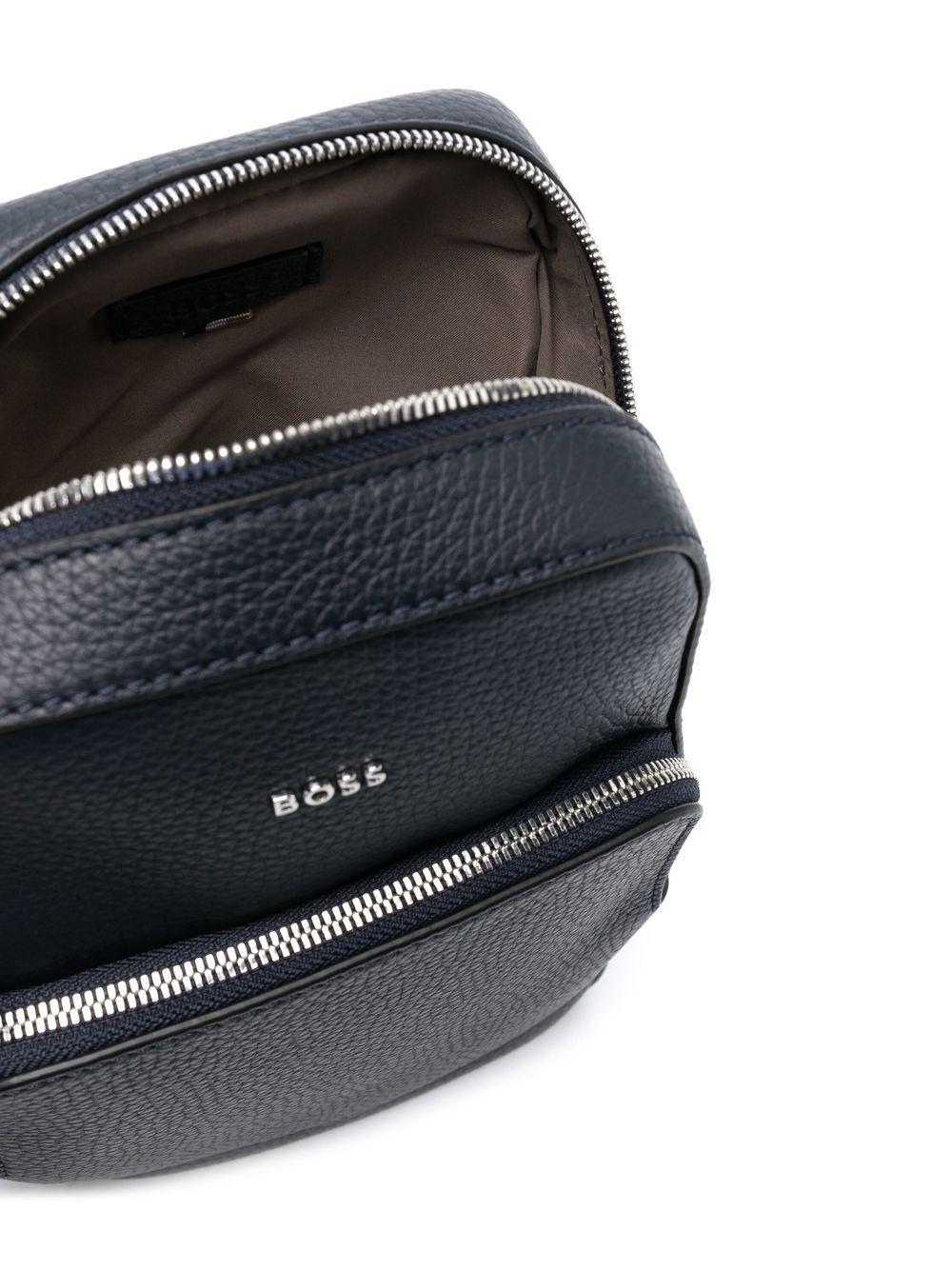BOSS by HUGO BOSS Mono-strap Leather Backpack in Blue for Men | Lyst