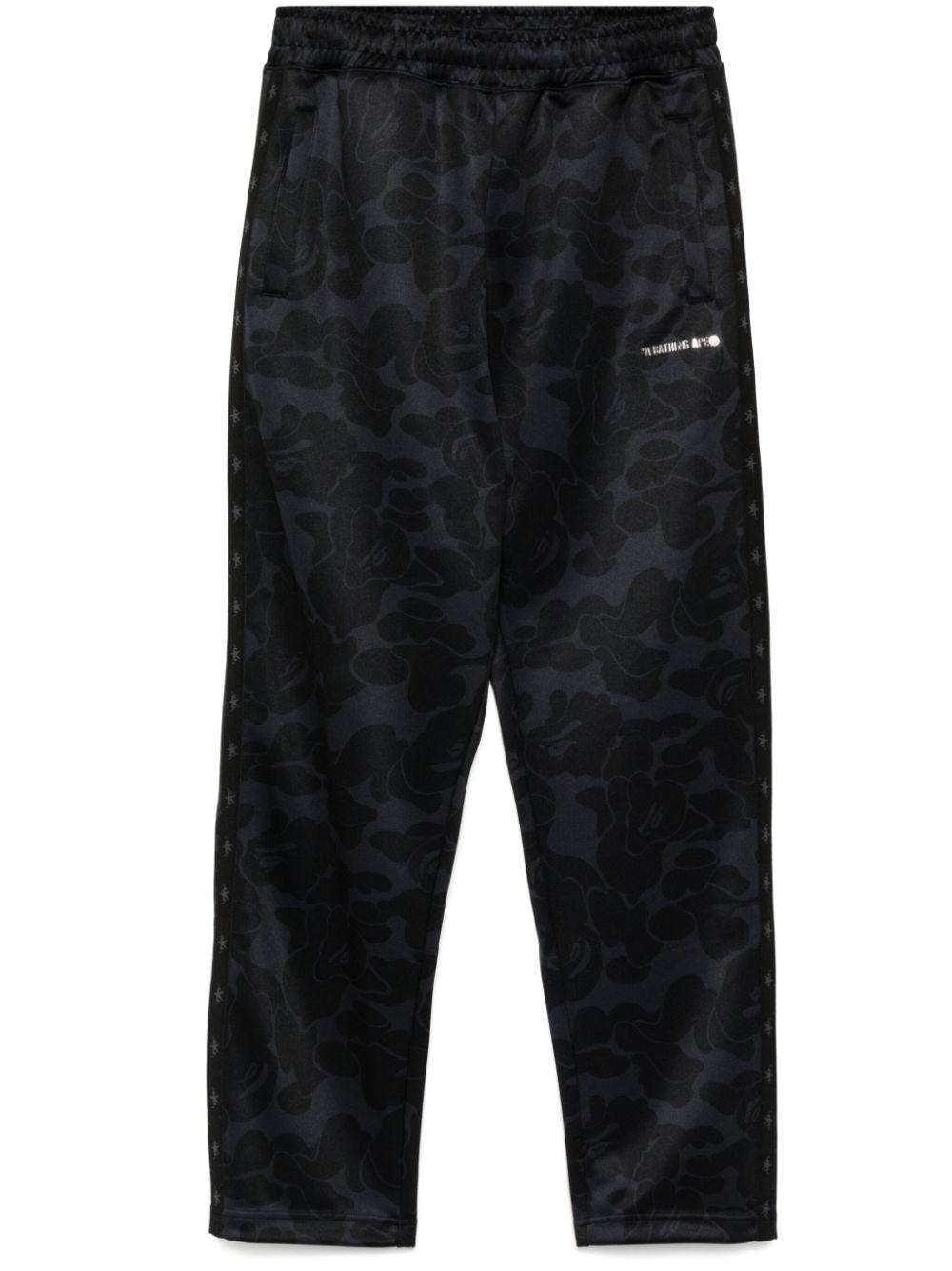 A Bathing Ape メンズ ブラック ロゴ スウェットパンツ アクティブ 