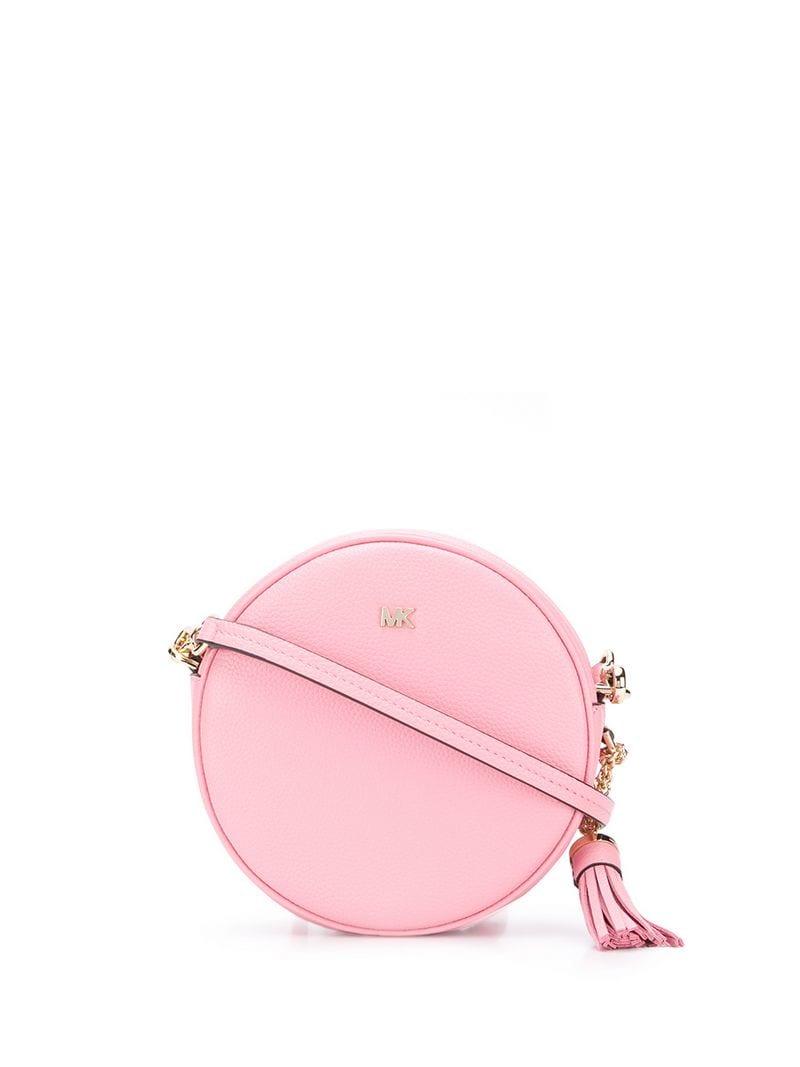 MICHAEL Michael Kors Leather Round Crossbody Bag in Pink - Lyst