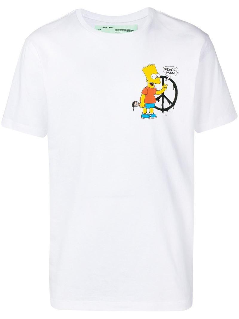 Camiseta con estampado de Bart Simpson Off-White c/o Virgil Abloh de hombre  de color Blanco | Lyst