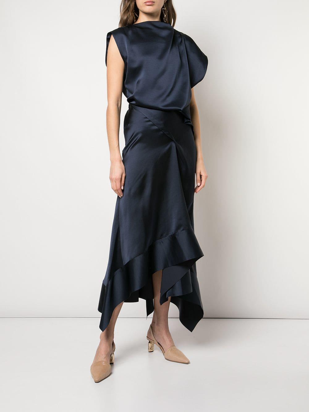 Acler top navy dress