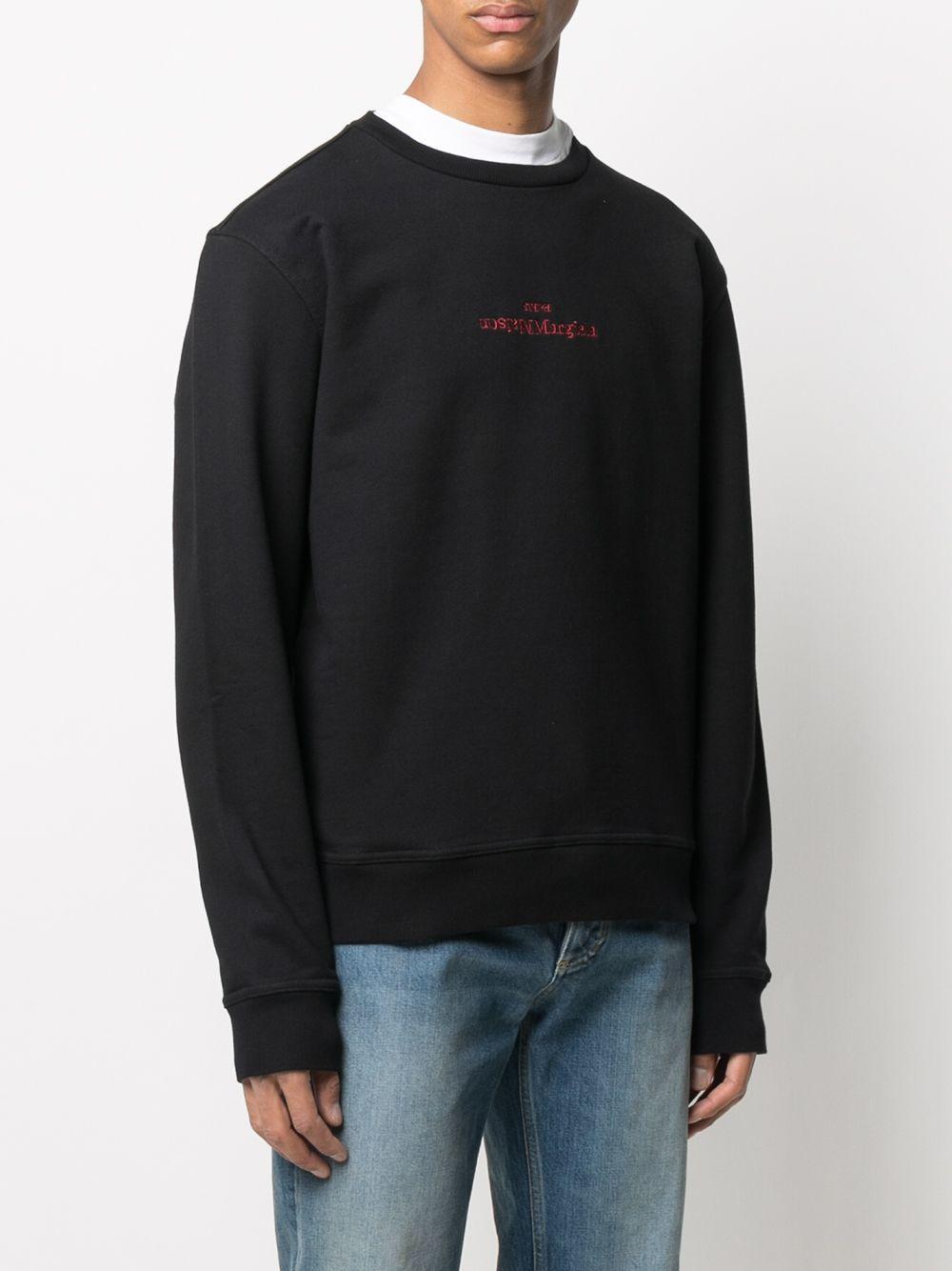 Maison Margiela Logo-embroidered Sweatshirt in Black for Men - Lyst