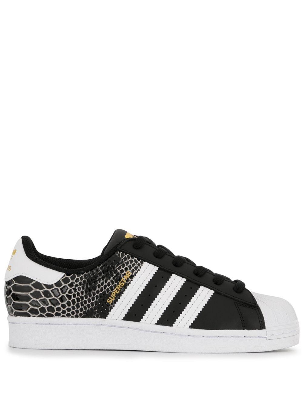 Baskets Superstar à effet peau de serpent Cuir adidas en coloris Noir - Lyst