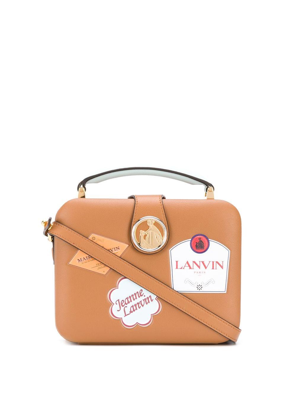 Lanvin Leather Bento Labels Minaudière Tote Bag in Brown Lyst