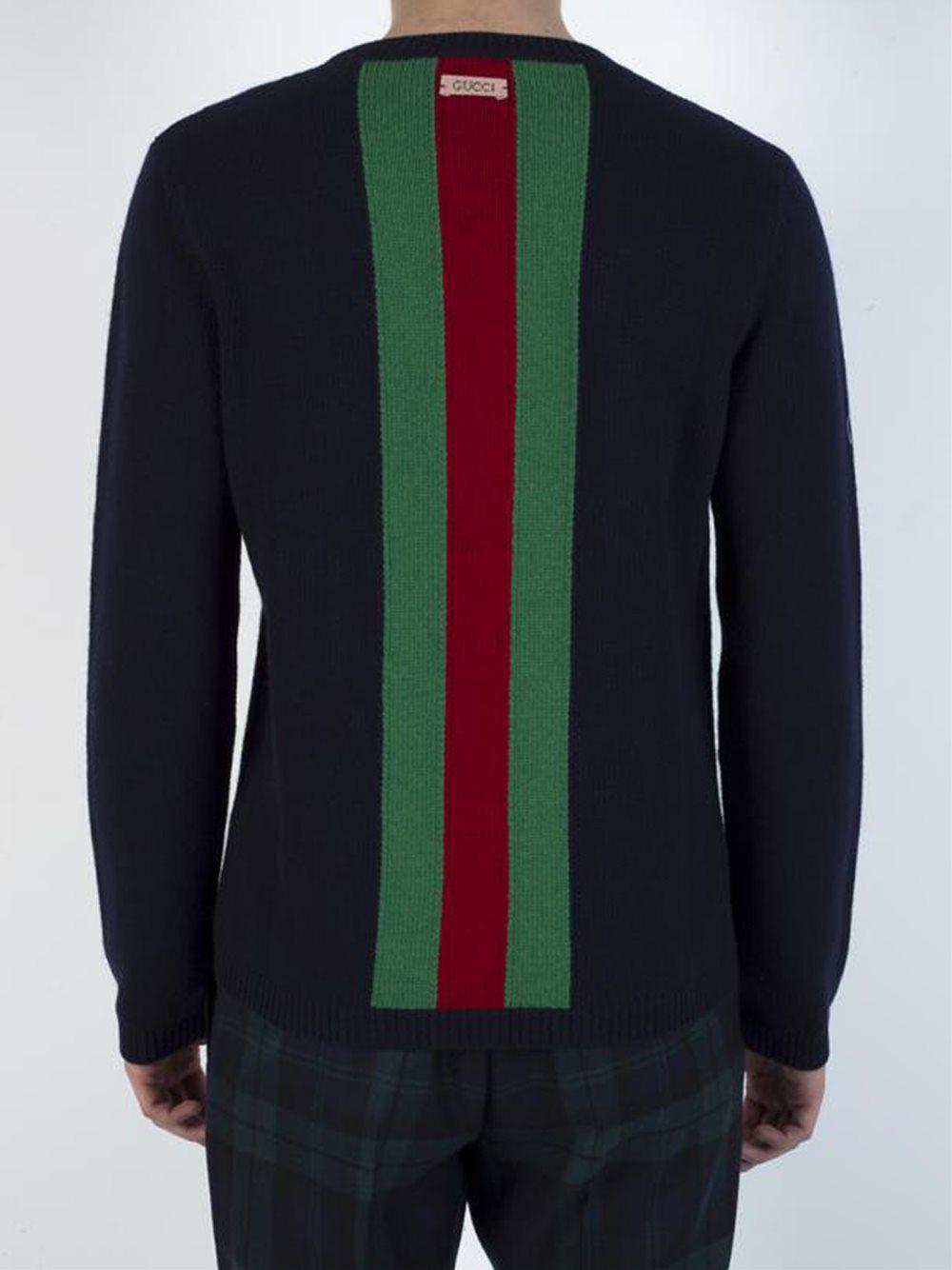 Gucci Wool Wasp Intarsia Jumper in Black for Men Lyst