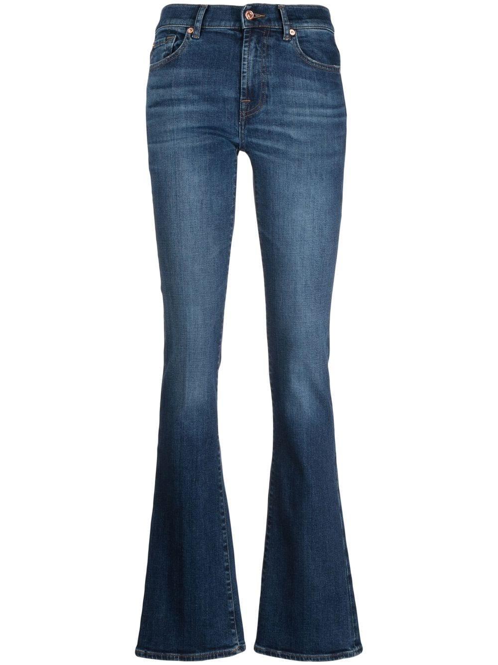 7 For All Mankind Denim Bootcut Slim Illusion Stride in Blue Womens Clothing Jeans Bootcut jeans 