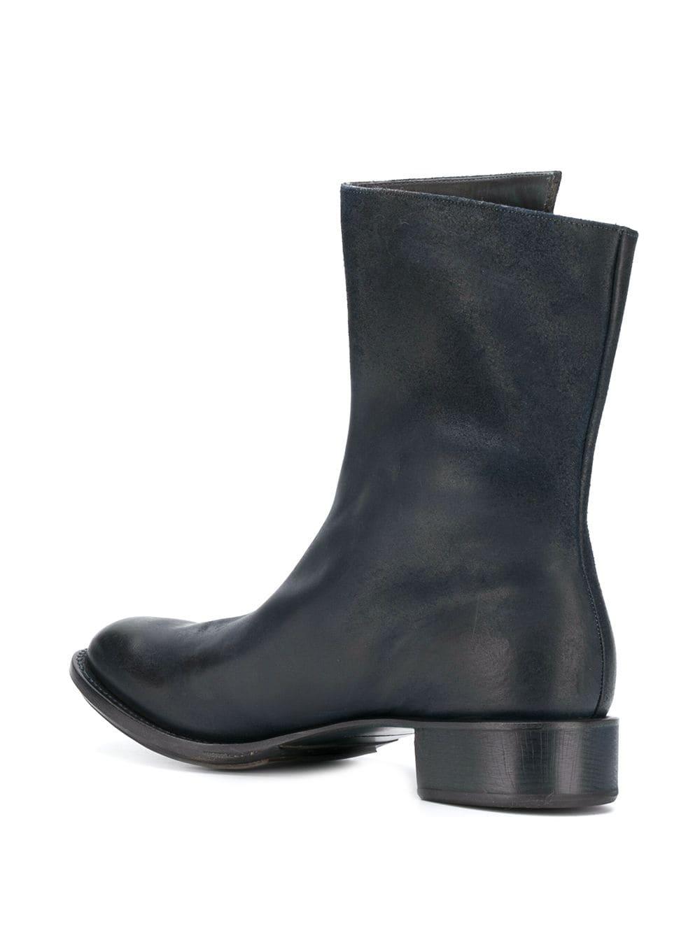 blue calf length boots