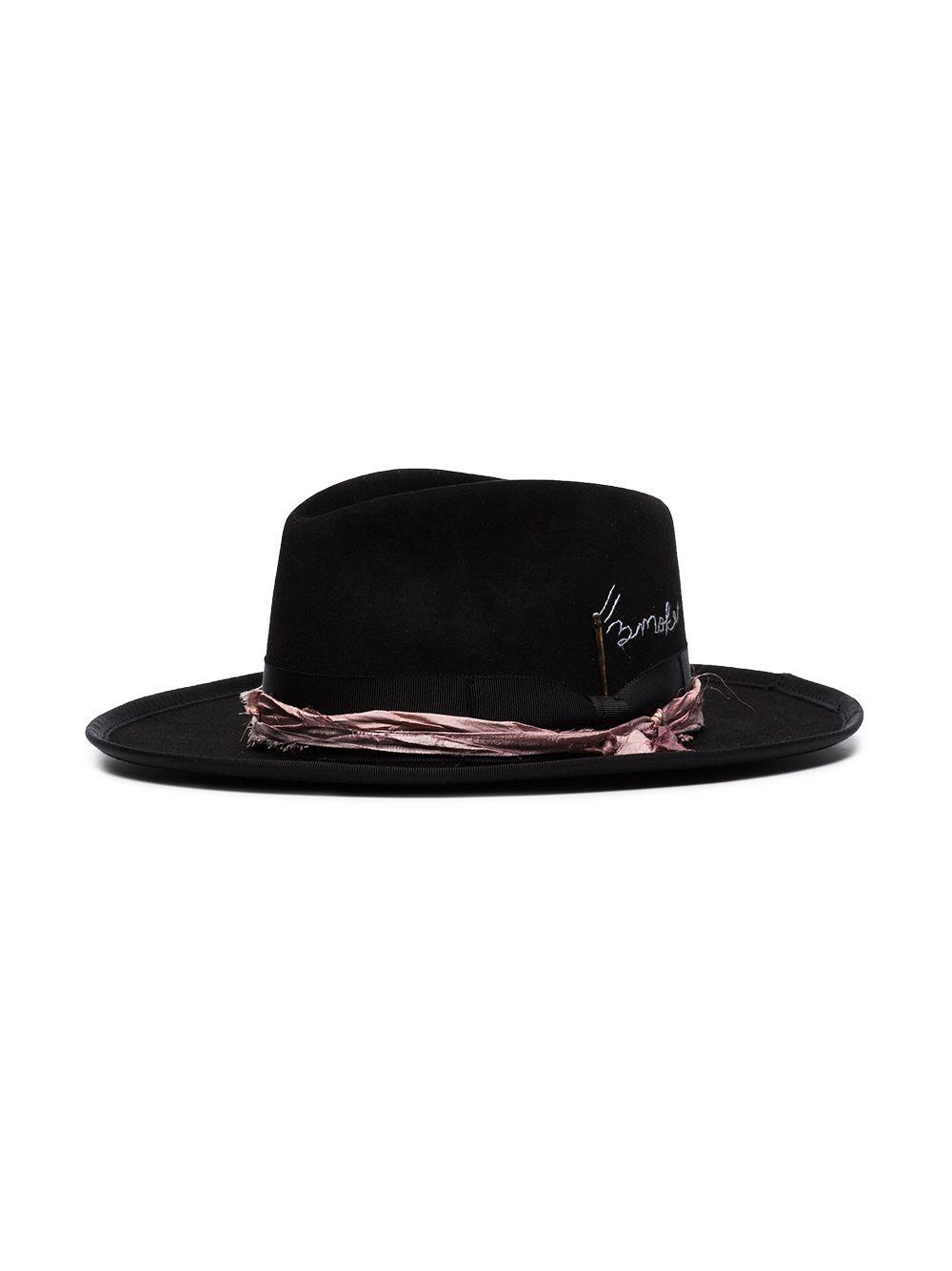 Nick Fouquet Embroidered Slogan Fedora Hat in Black | Lyst