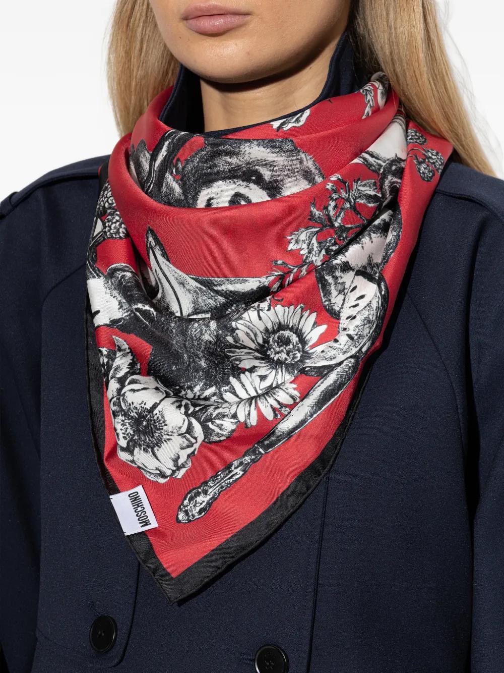 MOSCHINO Peace & Pearls シルクスカーフ レディース Moschino スカーフ & マフラー | オンラインセールは最大60