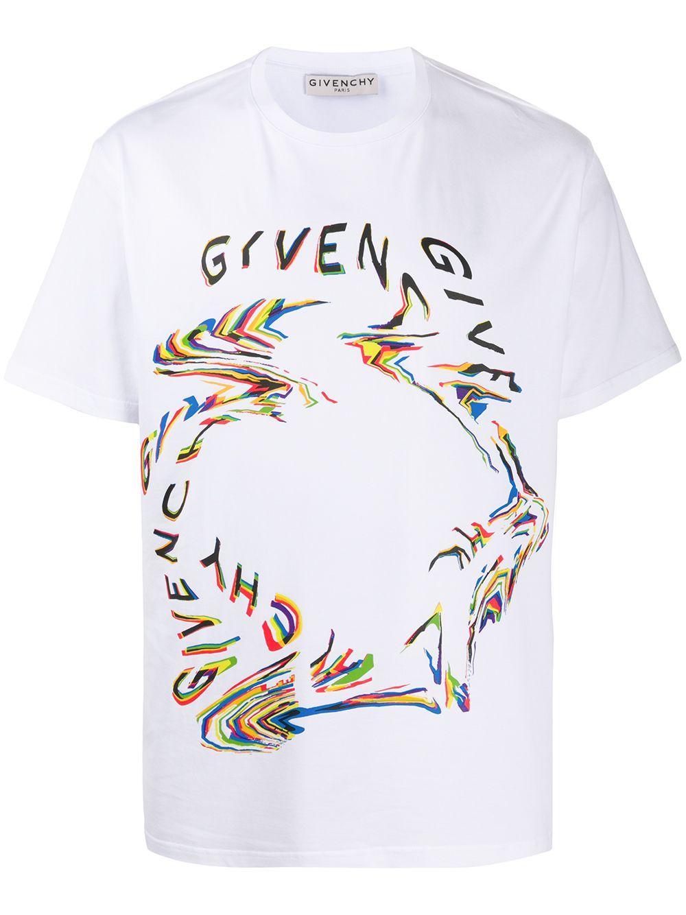 Givenchy Glitch Logo Regular-fit T-shirt in White for Men | Lyst
