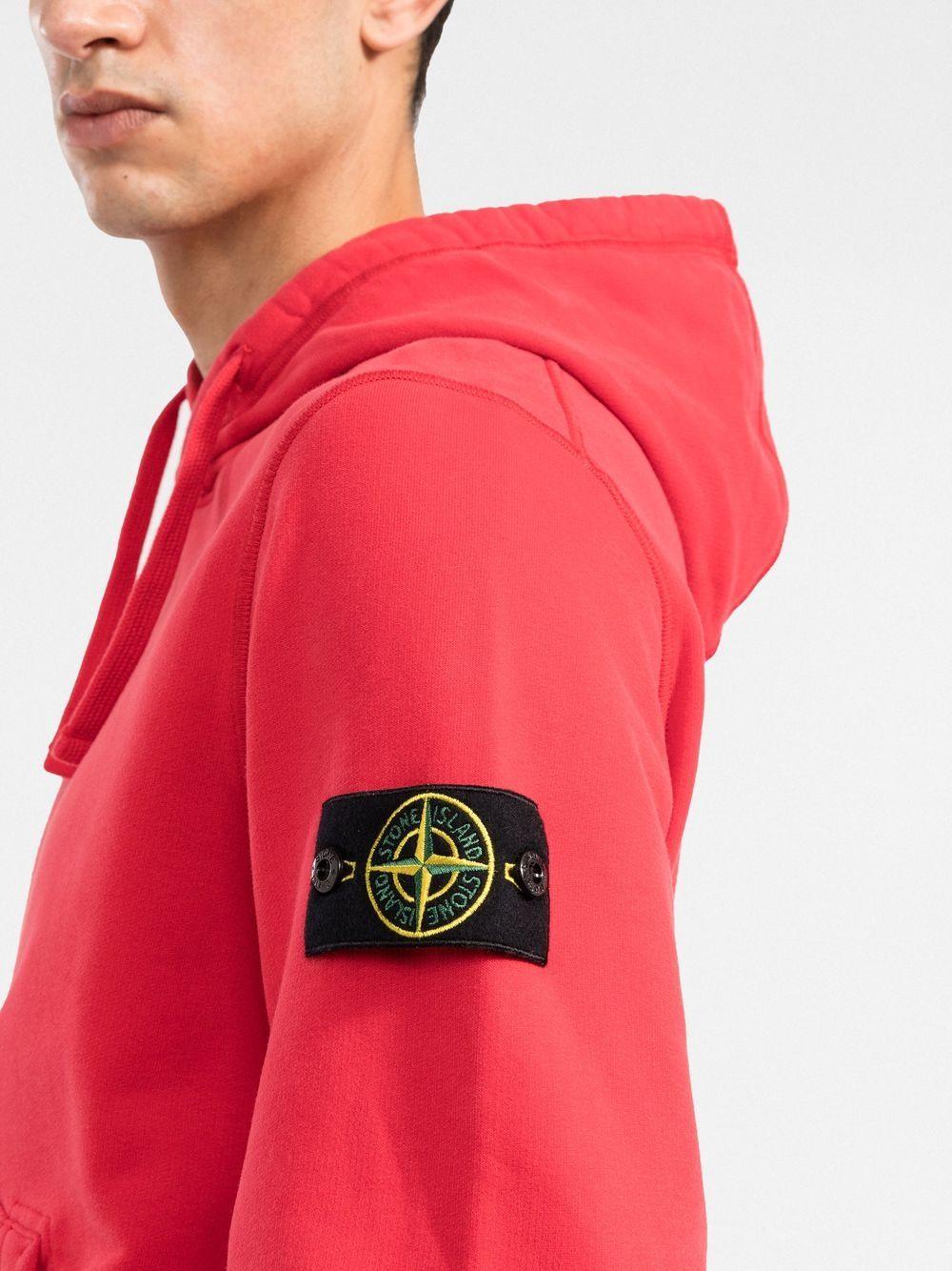Stone Island Compass-patch Cotton Hoodie in Red for Men | Lyst
