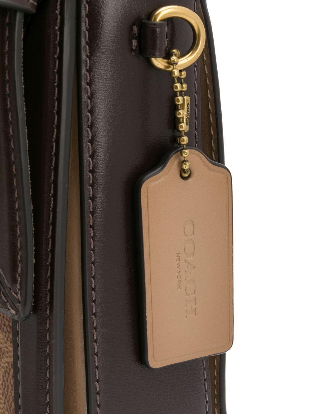 coach hutton shoulder bolsa in signature canvas