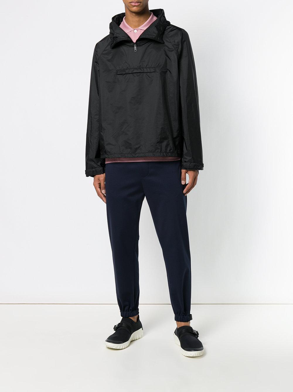 Prada Quarter Zip Windbreaker in Black for Men Lyst