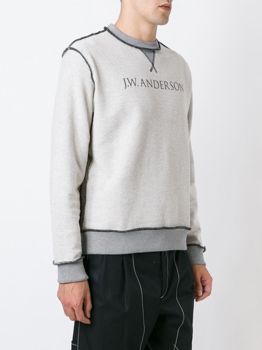 JW Anderson Cotton Inside Out Logo Sweatshirt in Grey (Gray) for Men | Lyst