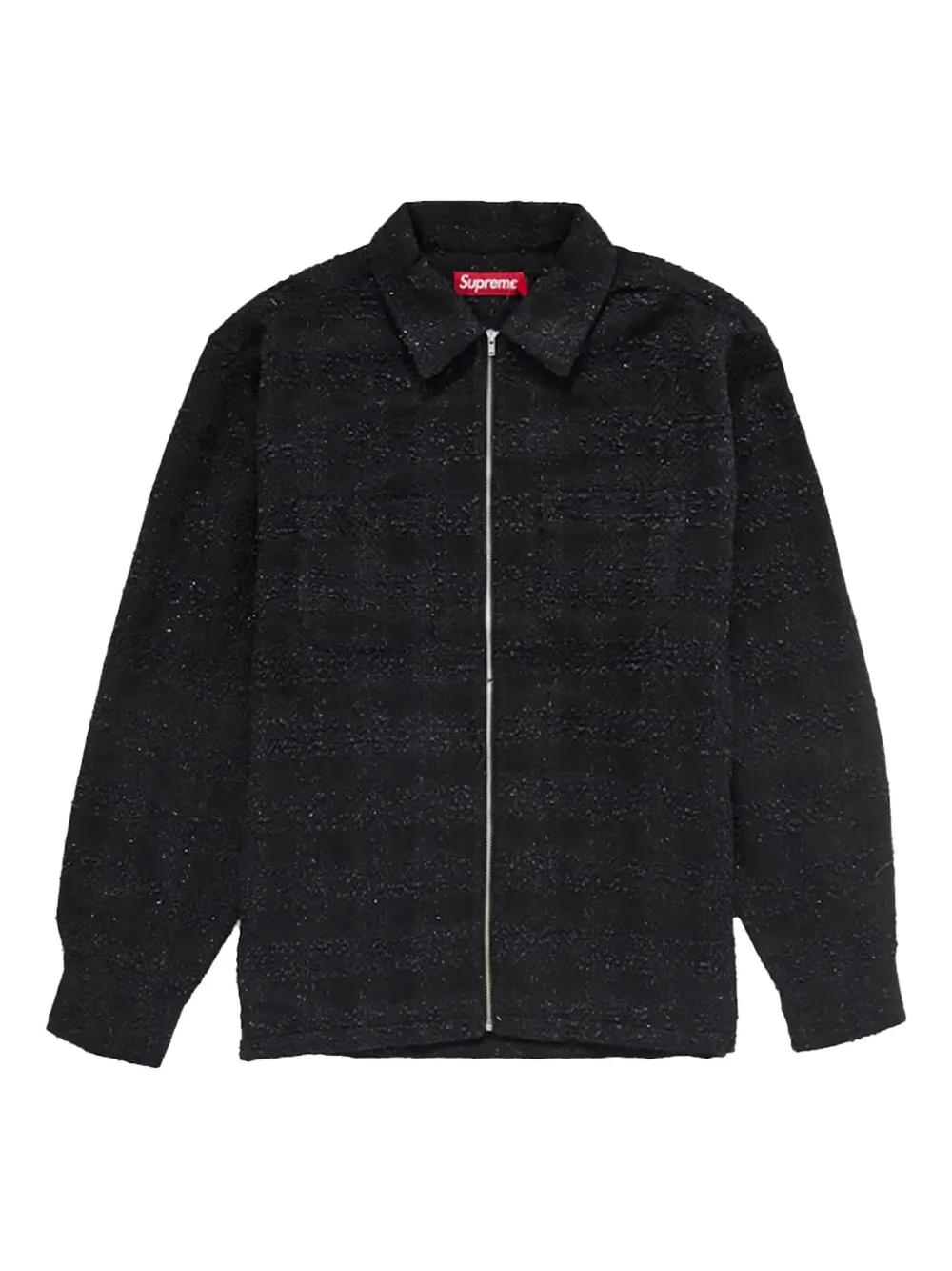 Supreme Bouclé Zip-Up Shirt in Black for Men | Lyst