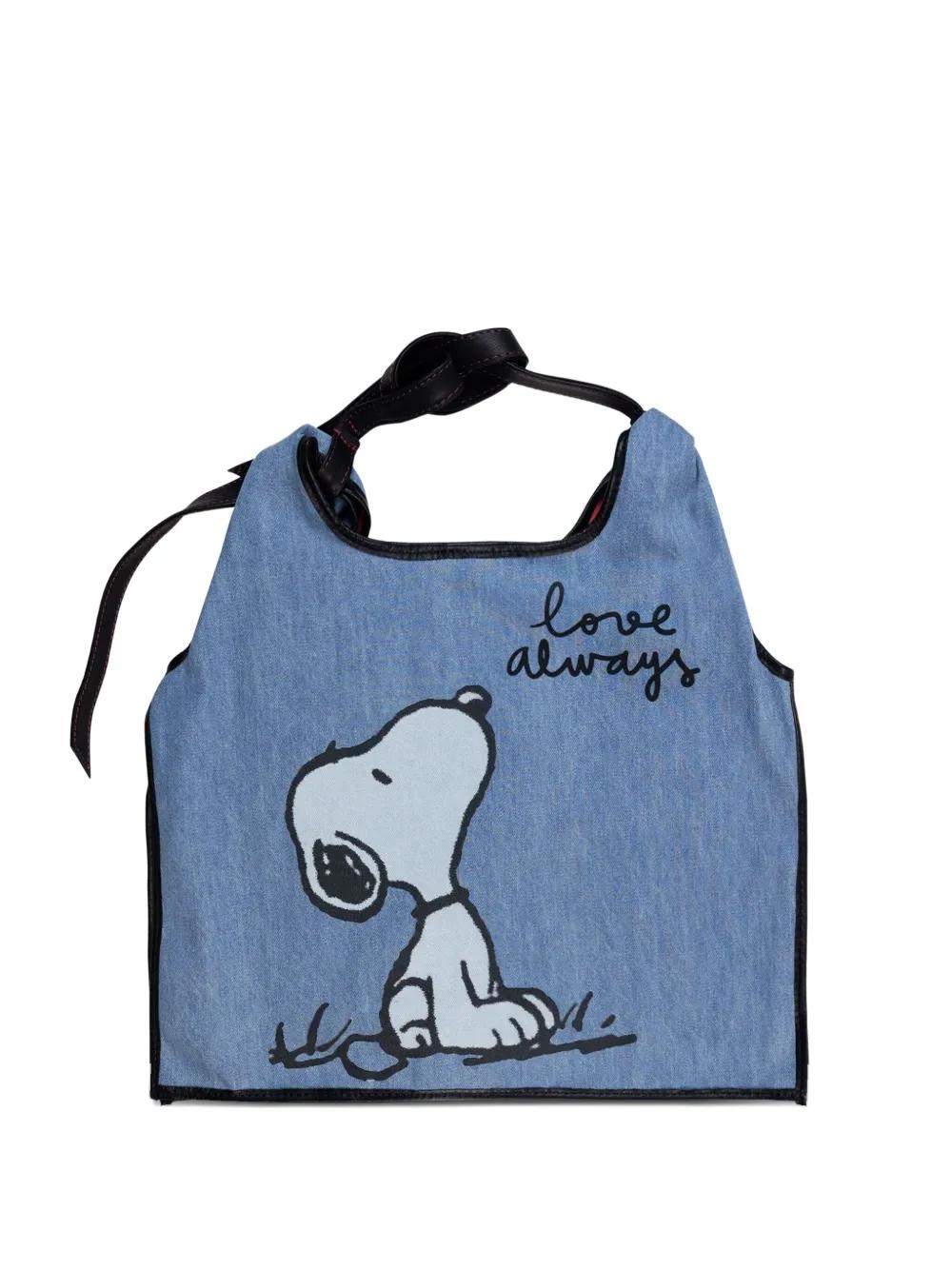 Anita Bilardi Medium Picasso Snoopy Print Shoulder Bag in Blue | Lyst