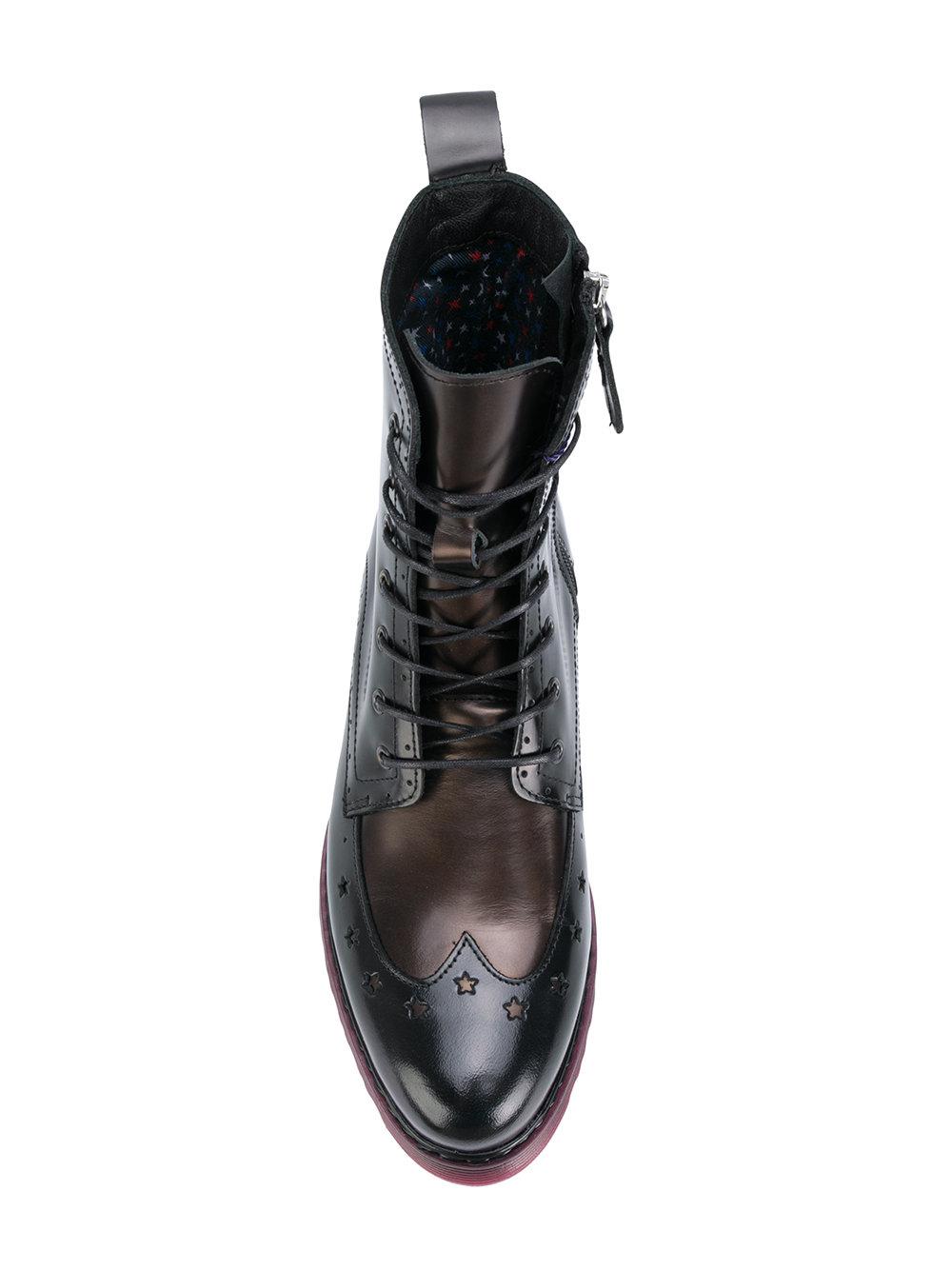 tommy hilfiger star brogue leather boots
