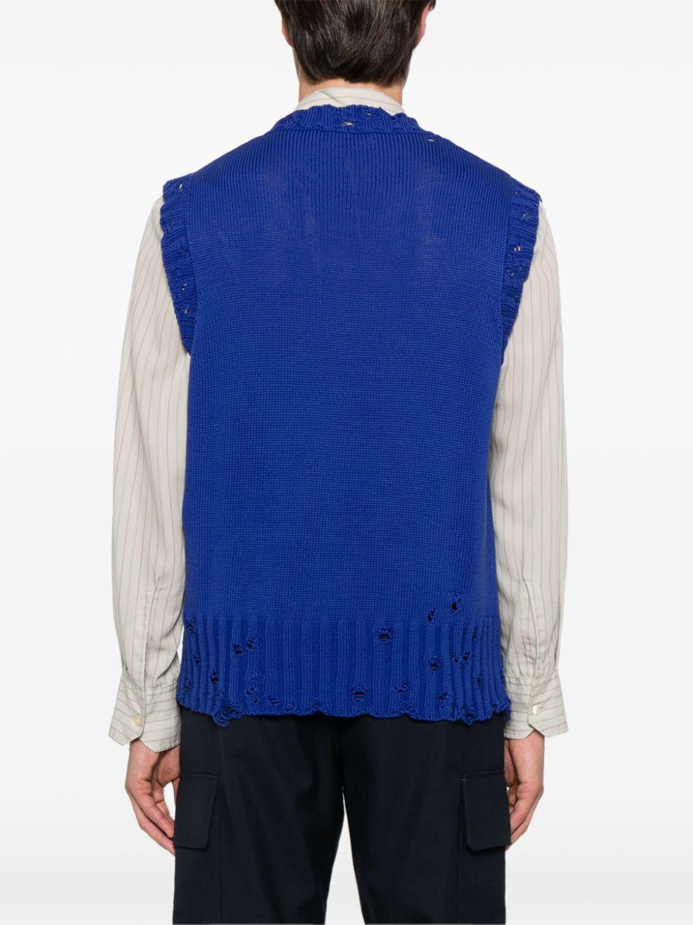 Marni メンズ ブルー Vネック トップ セーター & ニット