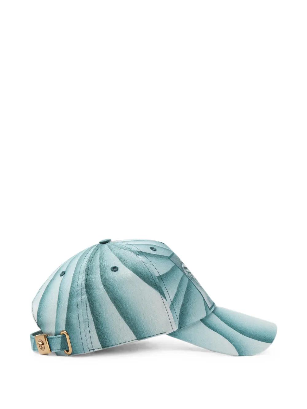 Vintage VERSACE‎ COLLECTION Baseball Cap Hat Turquoise Women\'s Versace H&M Turquoise Leopard Print Baseball Cap main image 4
