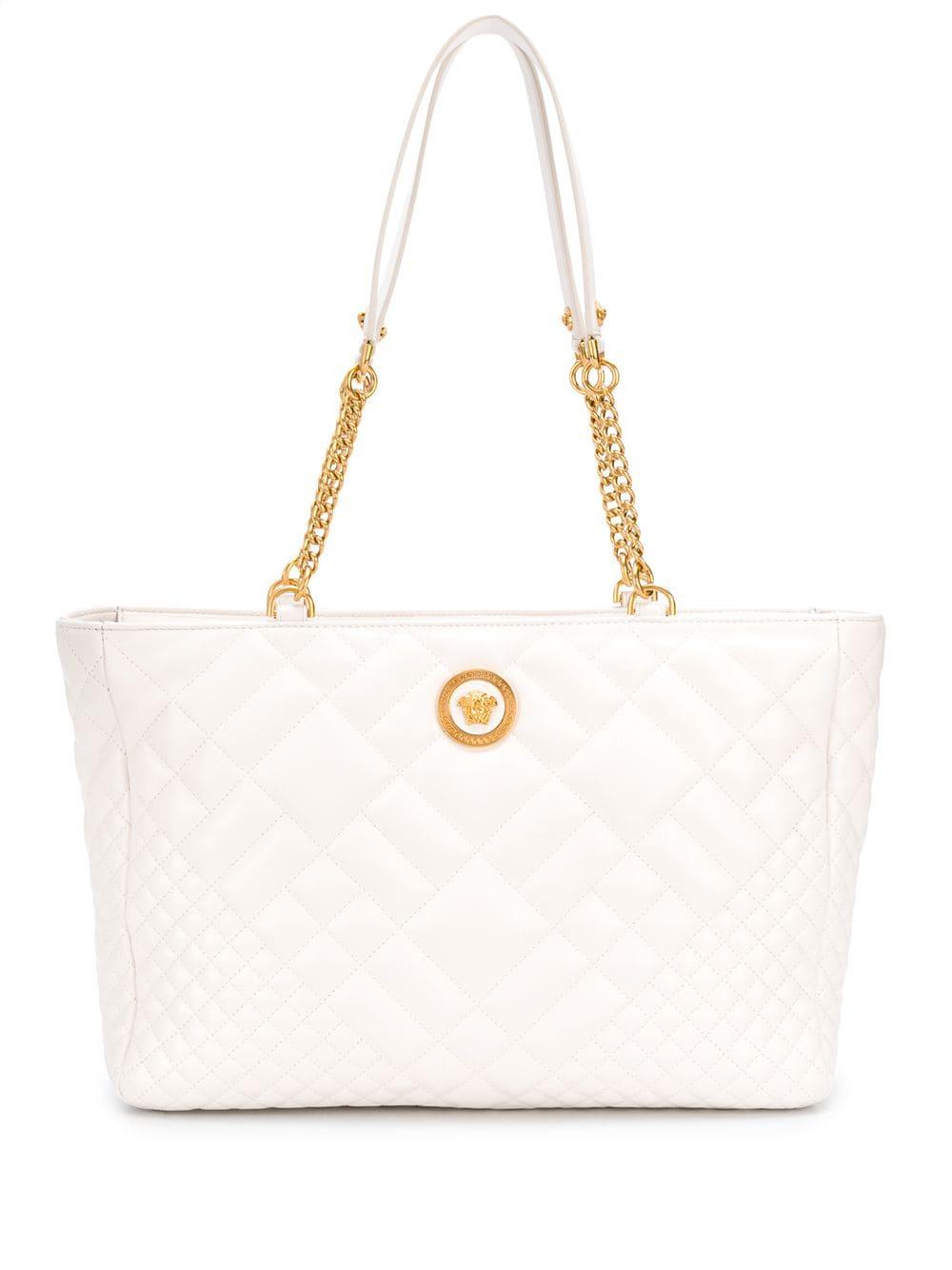 Womens Tote bags Versace Tote bags Save 52% Versace Leather Medusa-head Motif Small Tote Bag in White 