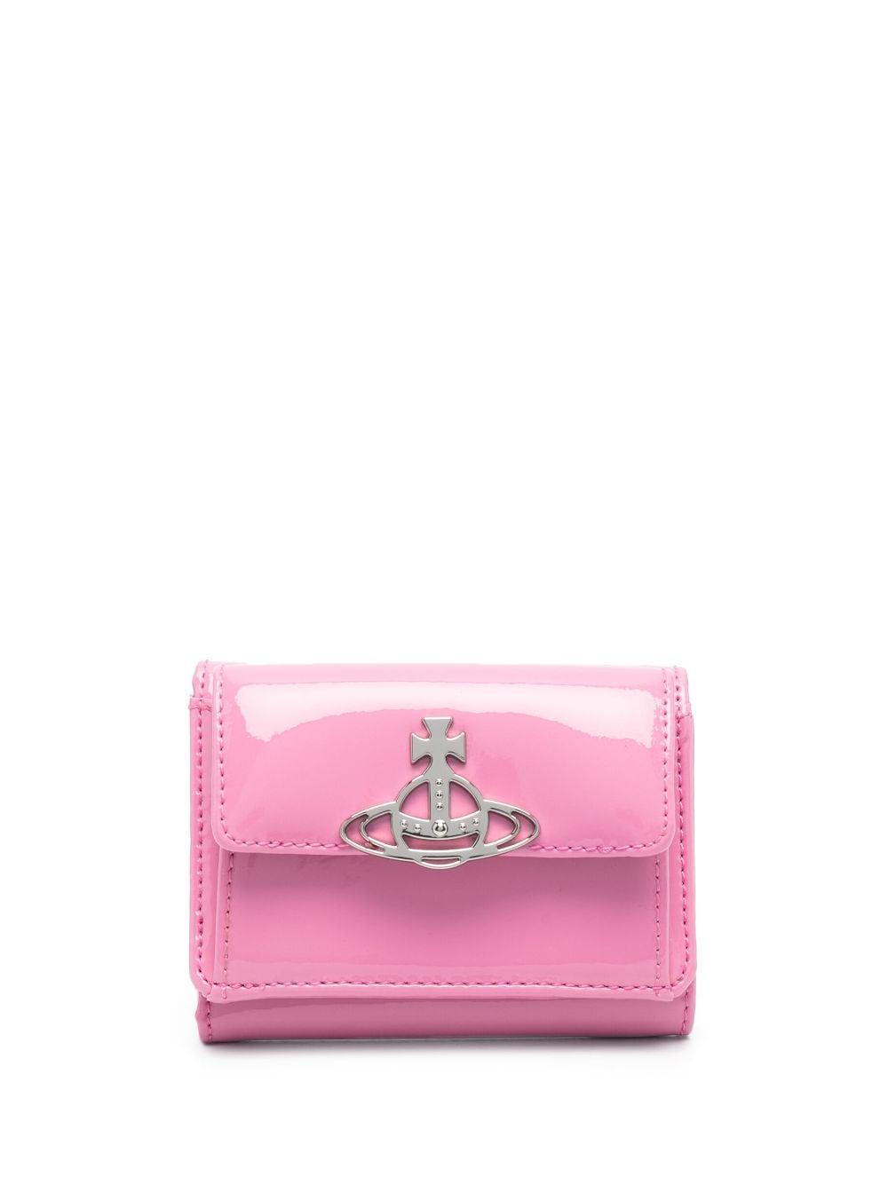【VIVIENNE WESTWOOD】Tessa Chain Wallet Pink Patent leather wallet Vivienne Westwood Pink in Patent