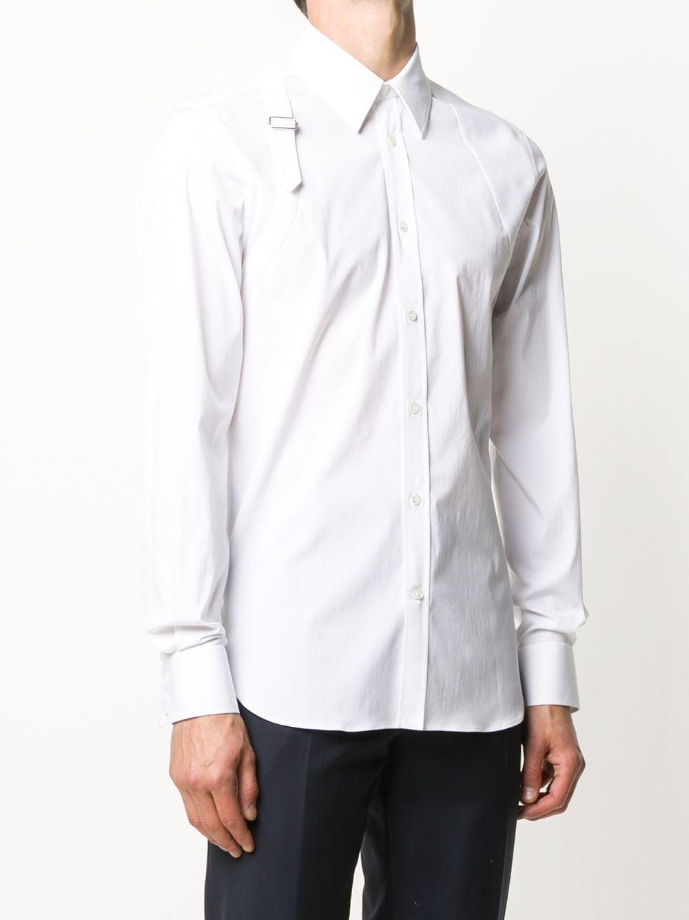 Alexander McQueen Cotton Strap Detail Shirt in White for Men - Lyst