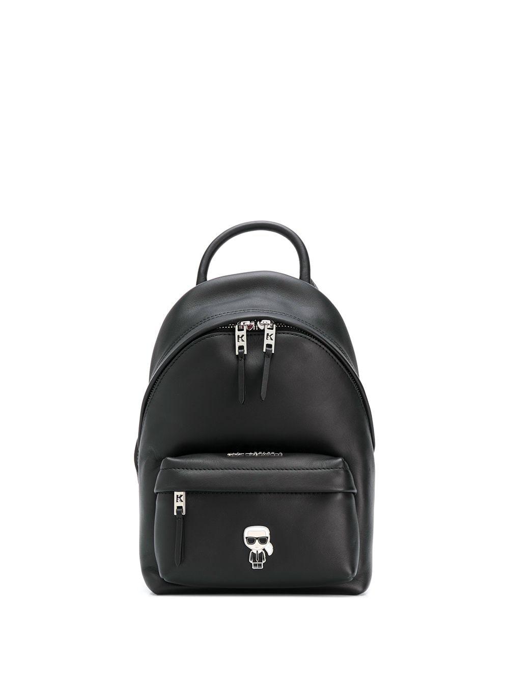 Karl Lagerfeld Leather K/ikonik Metal Logo Backpack in Black - Lyst