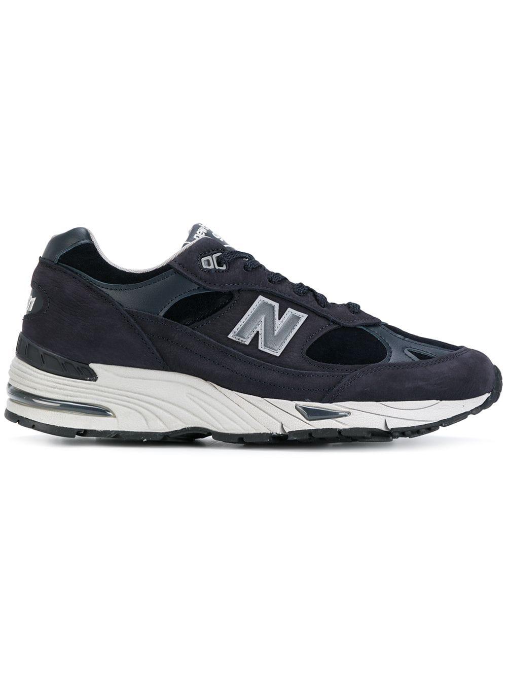 New Balance Leather 991 Sneakers in Blue for Men - Lyst
