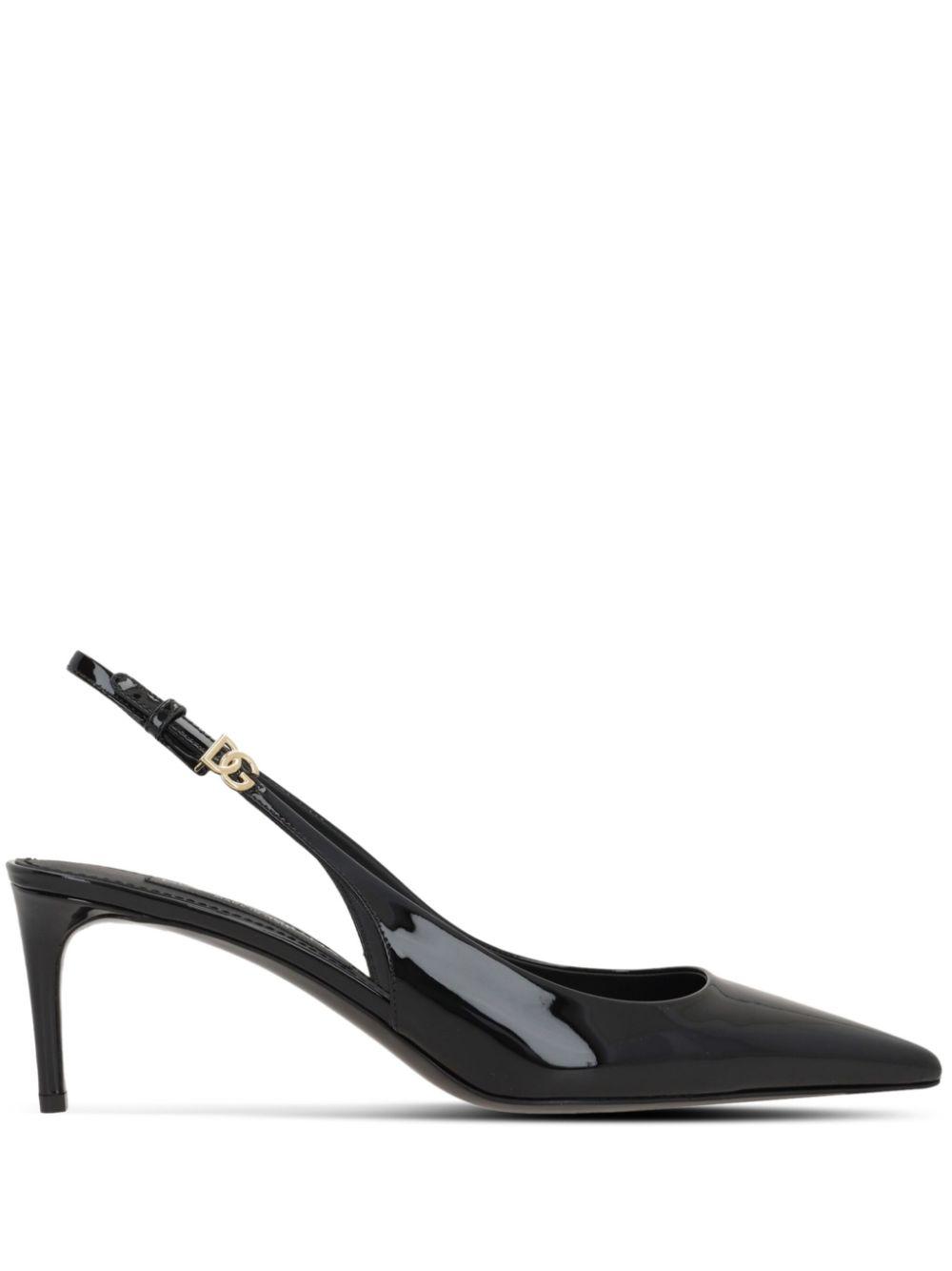 Dolce & Gabbana レディース ブラック エナメルレザー パンプス ヒール