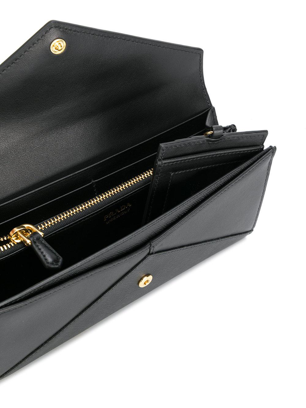 leather envelope wallet prada