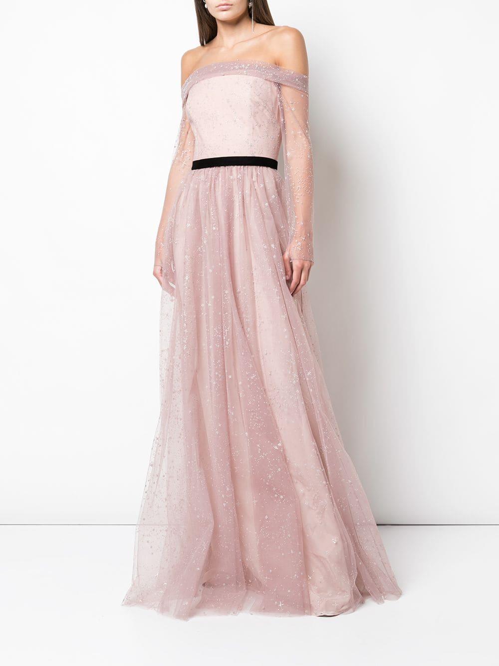 marchesa off the shoulder