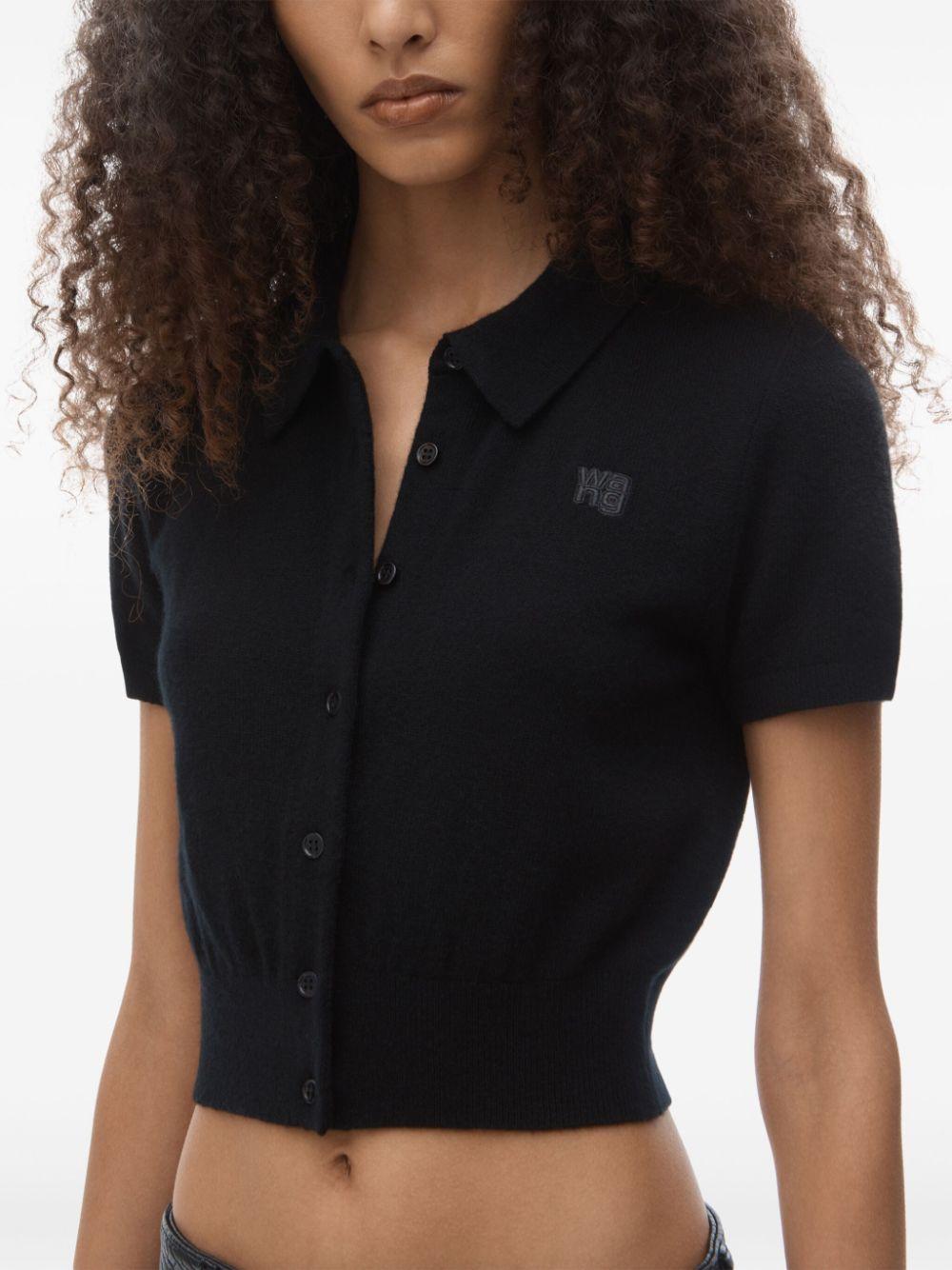 Alexander Wang レディース ブラック ポロシャツ トップス Alexander Wang レディース ブラック ポロシャツ トップス