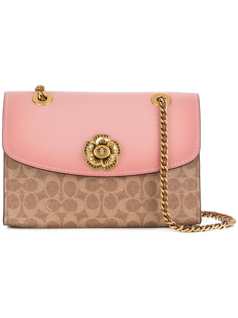 coach pink parker bag