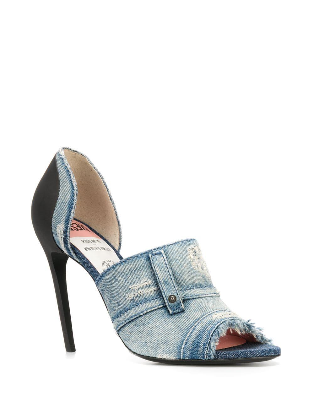 DIESEL Sa-slanty Otd Pumps In Denim in Blue | Lyst