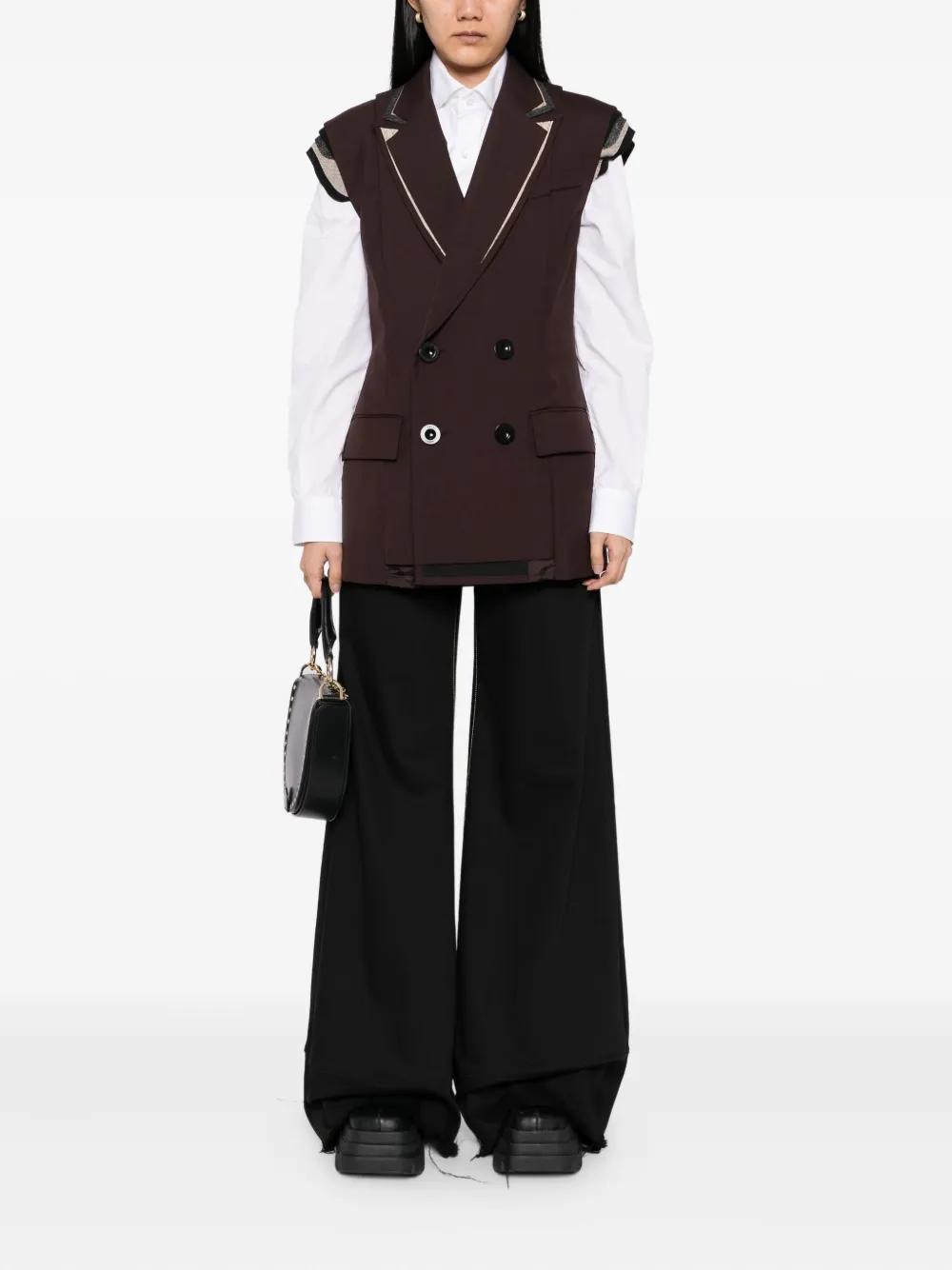 ジャケット SACAI DOUBLE BREASTED TAILORED VEST Sacai Waistcoats and gilets for Women | Online Sale up to 56
