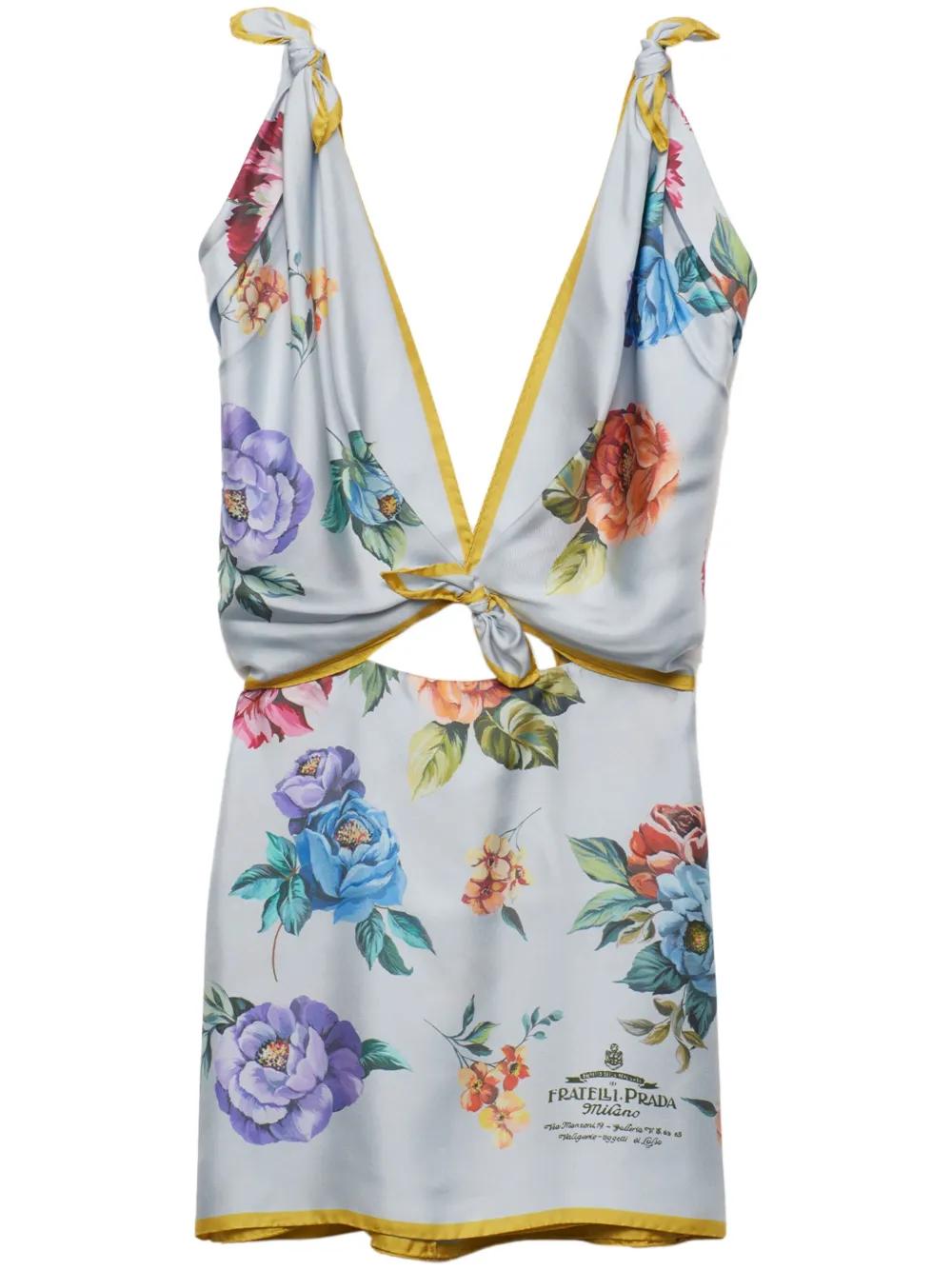 【プラダ・PRADA】Printed twill dress Prada Printed twill dress | REVERSIBLE