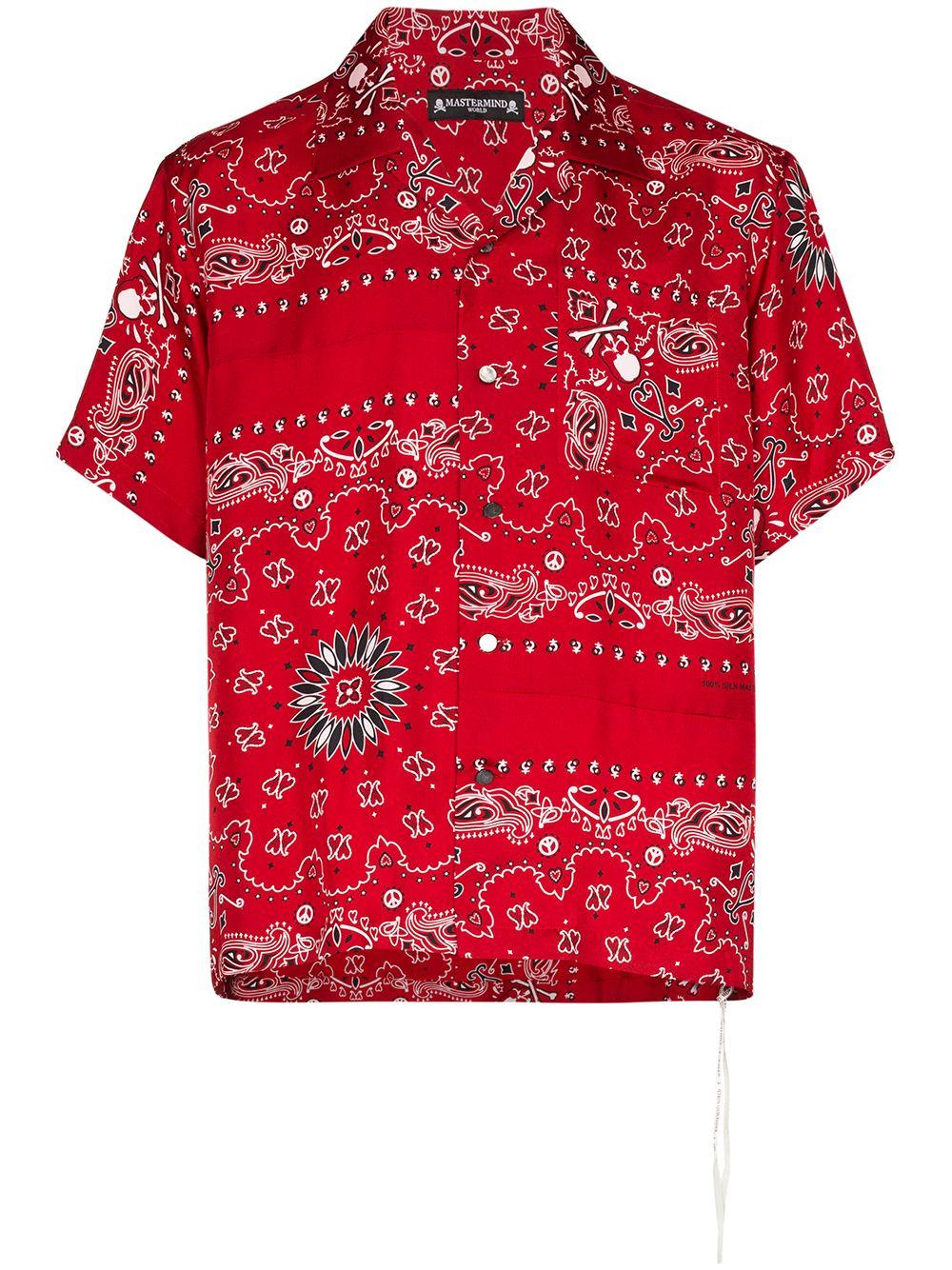 Mastermind Japan Bandana Print Shirt in Red for Men