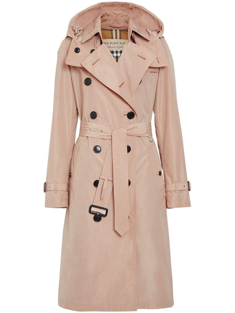 burberry taffeta trench coat with detachable hood