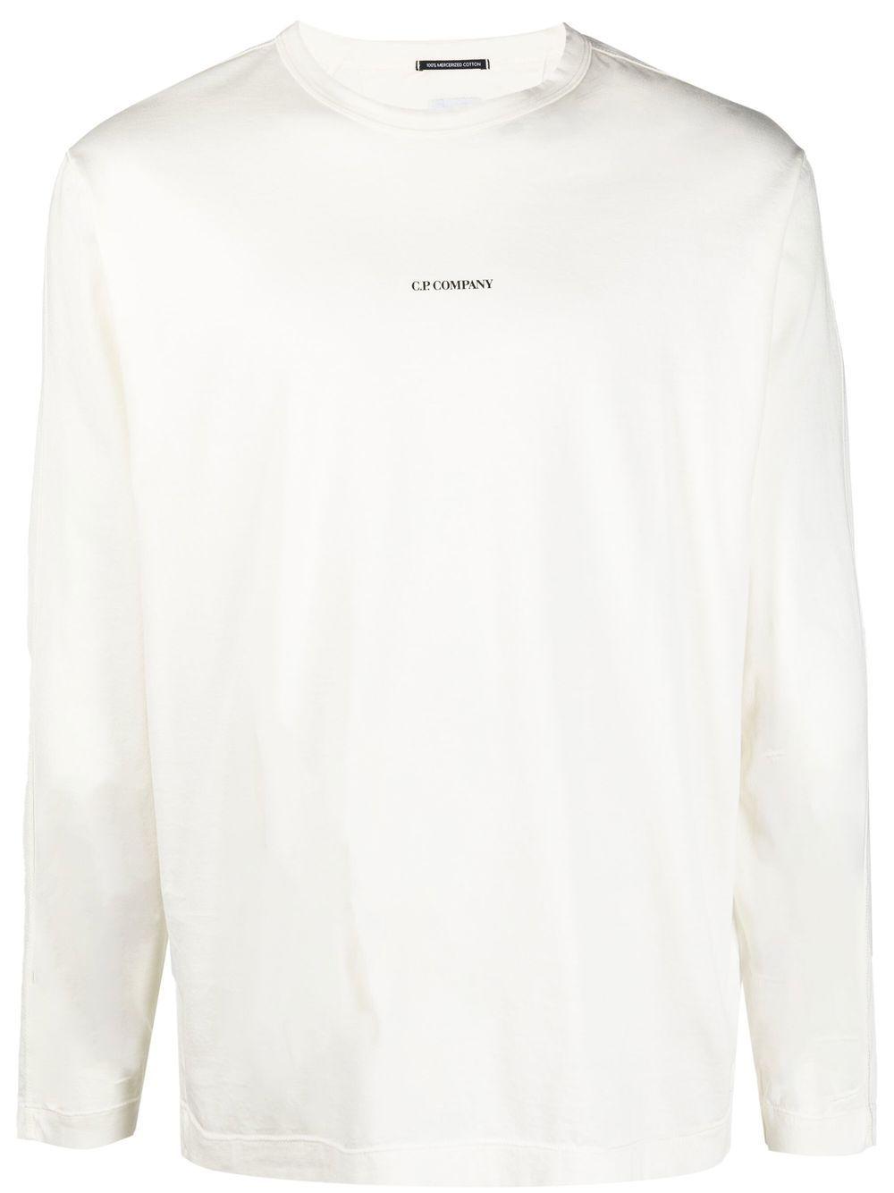 Neutrals Logo-print long-sleeve tunic Farfetch Clothing Shirts Long sleeved Shirts 