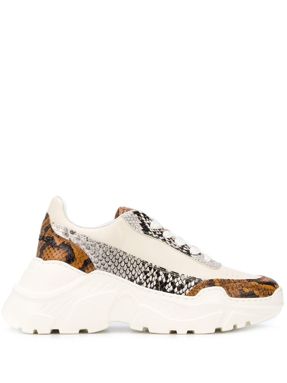 snakeskin print sneakers