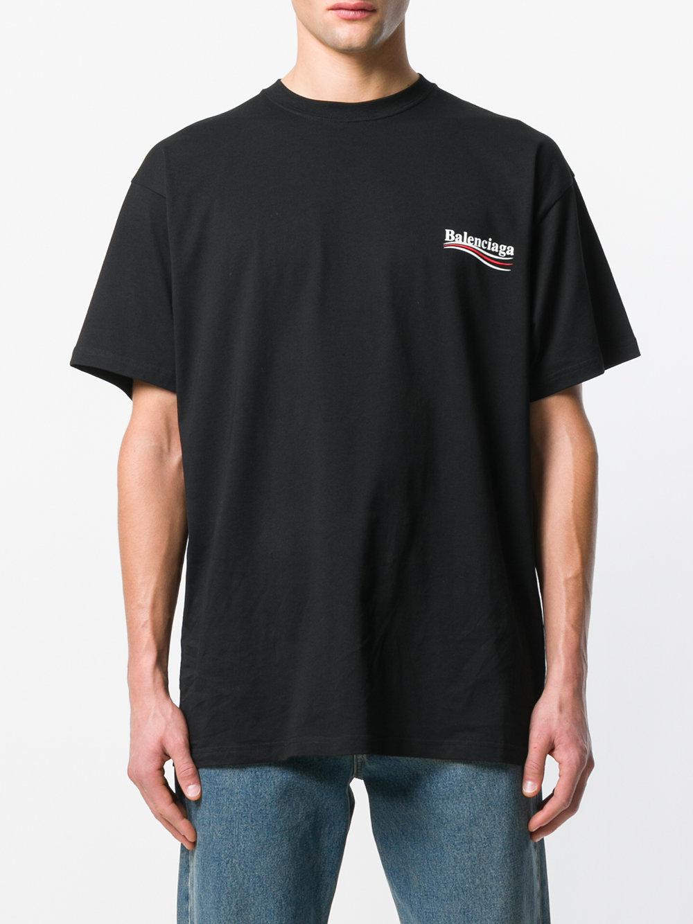 Balenciaga Oversized Logo-print Cotton-jersey T-shirt in Black for Men |  Lyst