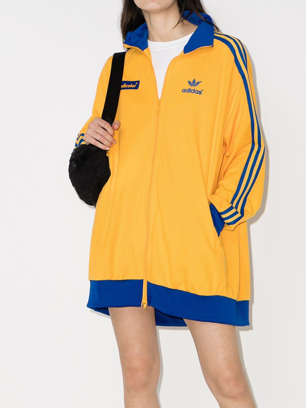 adidas Adicolor '70s Oversized Jersey Track Jacket Dress in Yellow | Lyst